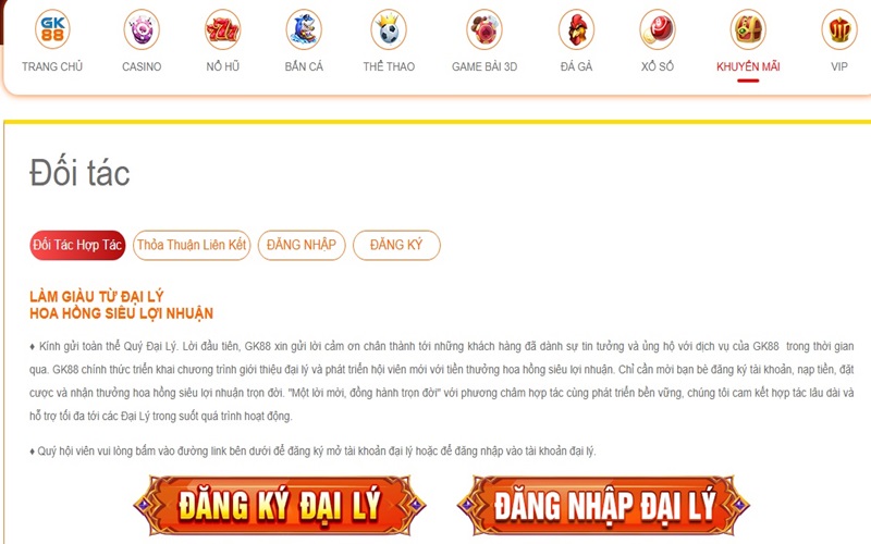 Đại lý GK88 là gì?