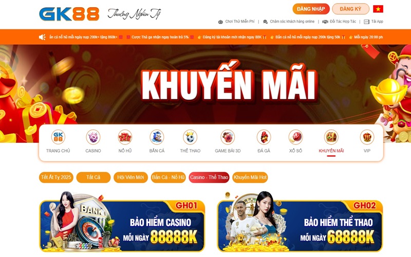 Điều kiện nhận khuyến mãi GK88