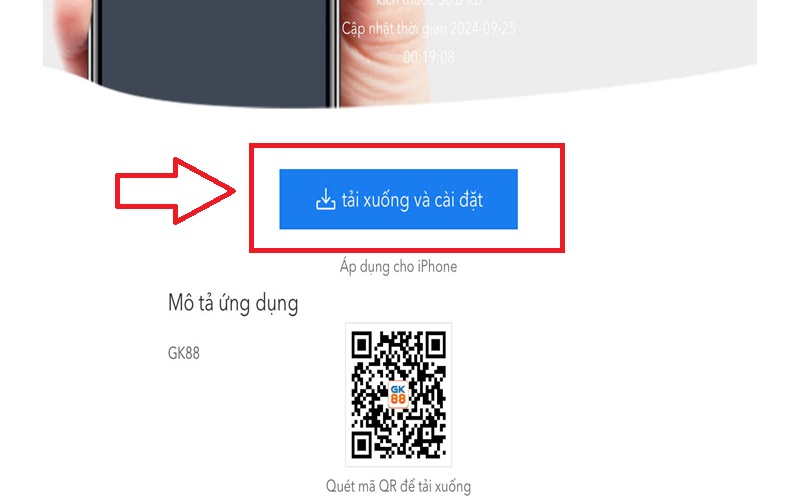Tải app GK88 về điện thoại IOS